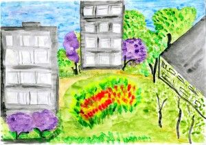 Детские рисунки "Весна на моей улице"